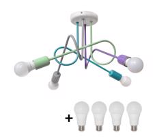 LED Żyrandol natynkowy OXFORD 4xE27/10W/230V