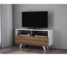 Stolik RTV NOVELLA 50,6x90 cm biały/brąz