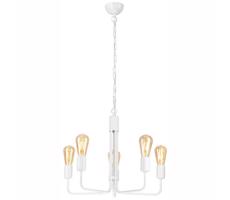 Żyrandol na łańcuchu TIFFANY 5xE27/60W/230V biały
