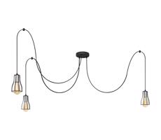 Żyrandol na lince TUBE 3xE27/10W/230V czarny/chrom