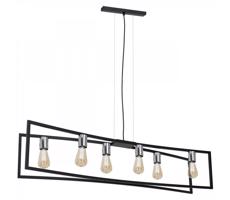 Żyrandol na lince TUNJA 6xE27/60W/230V czarny/chrom