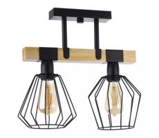 Żyrandol natynkowy CAMEROON 2xE27/60W/230V czarny/drewno